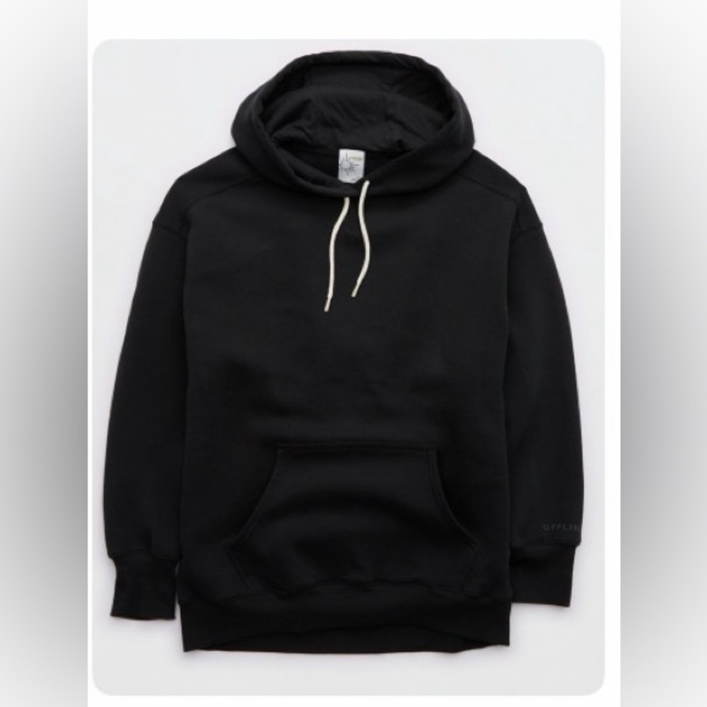 Aerie OFFLINE Cloud Fleece Black Hoodie NWT